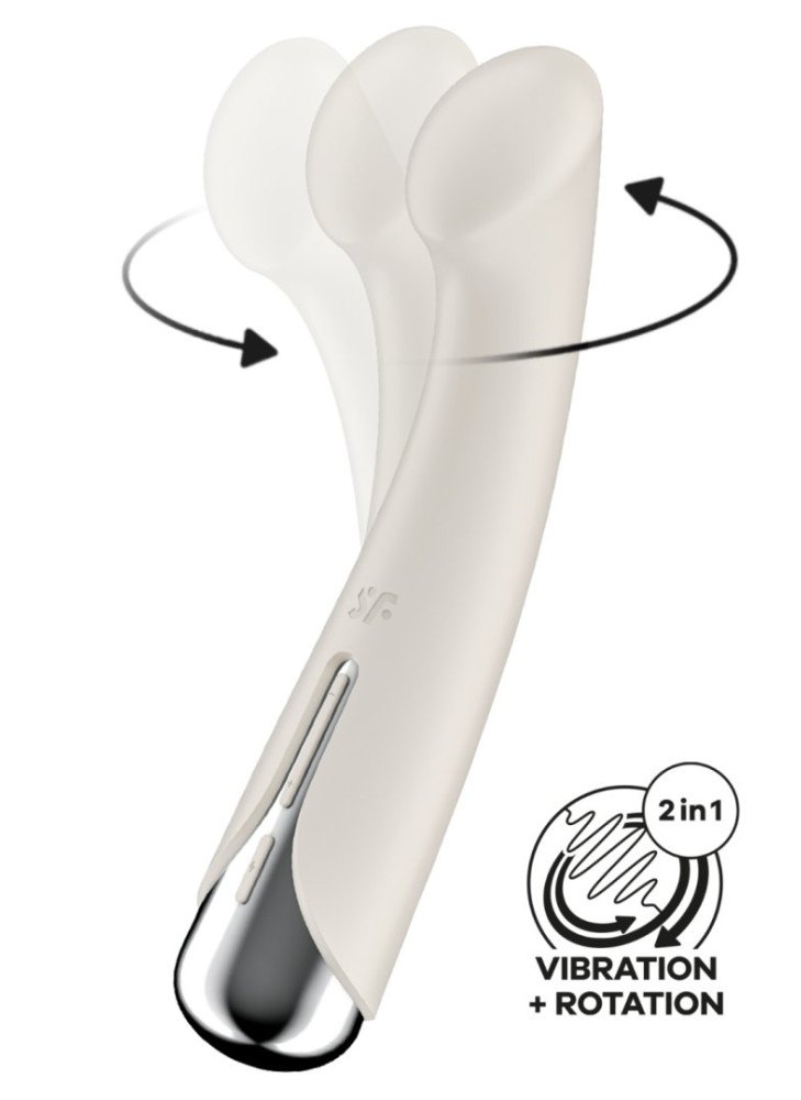 Vibromasseur point G tête rotative blanc USB Spinning g-spot 1 Satisfyer - CC597857